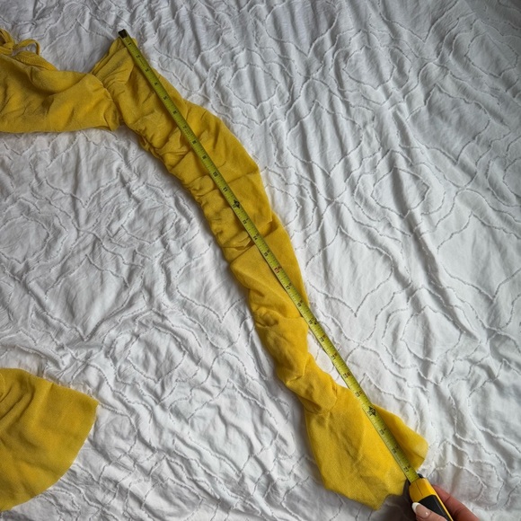 Shein Yellow Long Sleeves Knit and Mesh Sparkle Rhinestone Halter Bundle - Picture 9 of 9